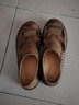 男鞋子凉鞋包头透气真皮鞋男士半拖鞋牛筋底沙滩男款夏季镂空软底外穿2022年新款开车父亲懒人一脚蹬夏天 卡其色 43 实拍图