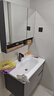 金牌厨柜【国家补贴】浴室柜陶瓷一体盆卫生间洗手池盆柜组合洗脸盆洗漱台 法式灰标准80cm【右空格收纳+镜背美妆】 实拍图