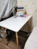 席豪 实木书桌简约家用学生电脑桌写字桌桌子卧室办公桌学习桌简易原木 白色书桌0.8米 实拍图