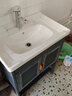 居琛（JUCHEN）太空铝浴室柜落地式洗手盆柜组合小户型阳台卫生间洗脸盆洗漱台卫浴柜镜柜 【航天铝材】落地轻奢蓝60*40+全套配件+镜柜 实拍图