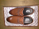 巴图腾男士皮鞋男正装商务真皮内增高青年大码46西装结婚新郎鞋春季新款 内增高款-棕色 40 实拍图