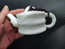 金镶玉白瓷茶壶 中国白羊脂玉瓷素烧西施壶石瓢壶功夫茶具喝茶泡茶壶 羊脂玉瓷素烧竹节壶150ml 实拍图