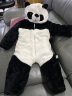 冬天婴儿连体衣熊猫儿童卡通动物造型睡衣服宝宝外出0-1岁秋冬装 黑色 YH832熊猫 (高80-90cm(18-23月)) 晒单实拍图