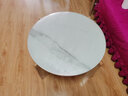舒歌（SHU GE） 圆形茶几 客厅简约轻奢小圆桌 玻璃实木免漆茶桌小户型茶几桌 大理石纹桌面60cm(不含边几) 实拍图