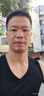 水晶豆男士宽肩背心纯棉坎肩打底汗衫修身型无袖V领t恤运动紧身全棉夏季 圆领藏青+藏青 L 实拍图
