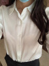 卡思彤（Cosstot）真丝衬衫女纯色长袖打底衫上衣修身显瘦桑蚕丝衬衣 白色 M 实拍图