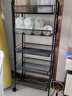厨房菜篮架置物架落地小推车多层蔬菜架卧室浴室可移动带轮收纳架储物架整理架 吉居夫 5层-经典黑 实拍图