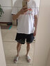 李宁（LI-NING）运动套装男短袖裤子男夏季冰丝速干休闲男装户外跑步健身训练衣服 白/彩色LOGO【休闲套装】 L(175) 实拍图