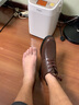 奥康官方男鞋 冬季加绒保暖棉鞋系带高帮真皮短靴系带通勤正装皮鞋 棕色 1233014014 42 实拍图