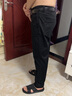 花花公子（PLAYBOY）休闲裤男2026年裤子男春夏季男士商务潮流修身直筒长裤 黑色 32 实拍图