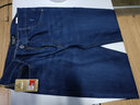 LEEHOYEE轻奢牛仔裤男2025夏季薄款超柔丝光弹力棉高腰宽松直筒弹力裤子 深蓝色 35 码(腰围2尺75) 实拍图
