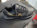 运动男鞋品牌秋冬透气舒适黑色百搭休闲鞋防臭减震轻便软底跑步鞋 N2889 黑金（皮面款） 41 (255mm) 实拍图