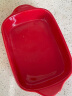 摩登主妇陶瓷双耳防烫烤盘焗饭盘家用微波炉盘子烤箱专用器皿 7英寸圆角双耳烤盘(红色) 实拍图
