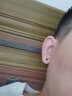 美芙尼 S925银耳钉男女 韩版时尚简约螺丝黑色耳环单只 潮人个性耳饰 黑色耳钉（直径6mm） 单只 实拍图