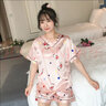 依善屋舍冰丝睡衣女夏季短袖两件套装韩版清新学生夏天家居服套装 DY1944粉色主推款 L建议体重115斤内 实拍图