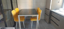 栢罗 餐桌椅组合北欧大理石纹钢化玻璃餐桌椅组合饭店饭桌家用小户型 黑玻璃+A款4黄色椅 130cm 130*80*75cm(高) 实拍图