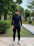 准者健身服男式高弹速干透气篮球跑步运动套装短袖压缩衣打底紧身衣裤 纯正黑ZZ1601134+ZZ1601135 【长袖+长裤】 L 实拍图