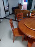 贝特森 餐桌 实木餐桌椅组合 现代中式带转盘大圆桌餐厅家具 【胡桃色/海棠色/茶色】可选 一桌六椅配转盘（1.2/1.3m）可选 实拍图
