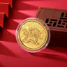 红色年轮贺岁金条金钞 十二生肖蛇黄金小金币 生肖蛇年红包礼物 【生肖龙】金重：0.2g 实拍图