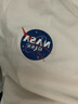 NASA GISS联名款2022情侣压花纯棉圆领长袖T恤男女款宽松上衣潮牌 长袖8008白色 XXL 建议135-150斤 实拍图