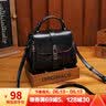 喵小姐（MISSMIAO）包包女士包新款复古单肩斜挎包女百搭邮差小方包女送妈妈老婆礼物 黑色(简约休闲上班轻奢气质) 实拍图