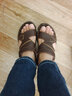 老人头凉鞋男夏季新品男士两用凉拖牛皮真皮厚底百搭沙滩拖鞋男 经典款-棕色 39 实拍图
