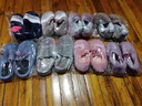 惠夫人 家居棉拖鞋女防滑月子冬天室内大码加绒男女式保暖棉拖鞋情侣 字母包 栗紫 38-39 适合37-38码穿 实拍图