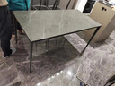 家哲理家具意式极简德利丰岩板餐桌椅组合岛台餐桌家用小户型长方形饭桌办公 德利丰岩板+铝合金140*80单餐桌 实拍图