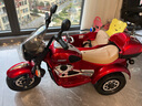 派克奇大号儿童电动摩托车可坐双人侉子车童车三轮车宝宝玩具车可坐大人 烤漆红12A电瓶+皮座+手拧+喊话器 实拍图