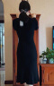 GOBI戈壁简约套头内搭紧身修身长袖中长款女针织连衣裙 黑色81 L 晒单实拍图