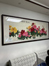 暮春舍（MUCHUNSHE）手绘国画牡丹画新中式字画客厅装饰画中堂挂画花开富贵花鸟牡丹图 《花开富贵福满堂》O 86*218CM【实木镜框】店长推荐 实拍图