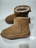 红蜻蜓雪地靴冬款厚底羊毛加绒短靴女鞋防寒保暖女雪地女棉鞋WLC43471 棕色 35 实拍图