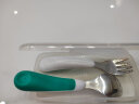 奥秀（OXO）宝宝勺子不锈钢叉勺辅食勺儿童带盒套装吃饭训练便携收纳餐具 青绿 实拍图