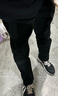 马克华菲【新疆棉】休闲裤男25秋季简约纯色弹力长裤子男 黑色 S(48) 实拍图