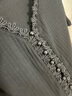 百图betu女装春夏新款T恤法式蕾丝花边V领短袖针织T恤女2402T22 黑色 M 实拍图