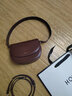 红谷包包女包新款质感牛皮宽肩带单肩斜挎包马鞍包情人节礼物 深咖啡 实拍图