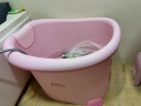 日康（rikang）浴桶婴儿洗澡盆宝宝儿童洗澡桶 新生儿宝宝游泳桶8个月-12岁澡盆 大号蓝色浴桶（小船+海洋球） 实拍图