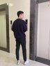 季骆森运动裤男秋冬季纯色棉质保暖加绒加厚裤子男士束脚运动跑步休闲裤 黑色-拉链款【春秋薄款】 M 实拍图