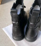 红蜻蜓高帮7孔马丁靴女靴子冬季加厚短筒朋克风皮靴棉靴女 WTC428781G 实拍图