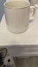 传旗陶瓷马克杯带勺盖咖啡杯牛奶杯早餐杯办公杯男女茶杯描金白350ml 晒单实拍图