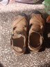 卡帝乐鳄鱼凉鞋男士夏季罗马包头沙滩鞋男头层牛皮洞洞鞋男 CS01 卡其 39 实拍图