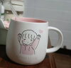 畅印 水杯女学生韩版马克杯带盖勺情侣杯子陶瓷杯可爱咖啡杯喝水杯 举高高一对(460ml带盖勺吸管) 实拍图