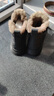 百丽踏保暖雪地靴女款2025新款冬季加绒加厚防滑防水雪地棉女冬棉鞋短靴 黑色 37 实拍图
