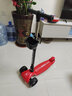 滑板车儿童新款2-6-8-12岁折叠音乐闪光升降三轮四轮男女孩滑滑车 折叠款 中国红+4厘米悍马轮+音乐跑马灯 实拍图