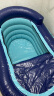 灏琦泡澡桶充气浴缸成人浴盆洗澡桶可折叠浴桶家用汗蒸儿童沐浴桶加厚 【无线闪充】蓝（1.4米）加高4层 实拍图