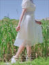 茵蓝彩（YINLANCAI） 2025年春夏季新款连衣裙女ins韩版白月光蝴蝶结泡泡袖公主仙女裙 杏色 M 【95-105】 实拍图