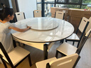 初屋 餐桌 实木岩板餐桌现代简约大理石餐桌椅组合可伸缩折叠吃饭桌子 1.5米餐桌+茶几电视柜-12MM岩板 一桌八椅 实拍图