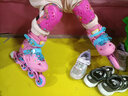 动感（ACTION）A68溜冰鞋儿童平花鞋轮滑鞋男女童4码可调花式鞋旱冰鞋直排轮初学 A68流星粉色【套装2】【鞋+912头盔+海龟护具+包】 M 适合【32-35】码 实拍图