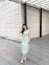 歌力思（ELLASSAY）2024春夏新款薄荷曼波绿修身显瘦优雅气质连衣裙女EWD351Y02000 冰粉绿 M（预售6.15） 晒单实拍图