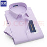 罗蒙短袖衬衫男士薄款条纹衬衫商务职业工装衬衣男装L82D08-1紫 43  实拍图